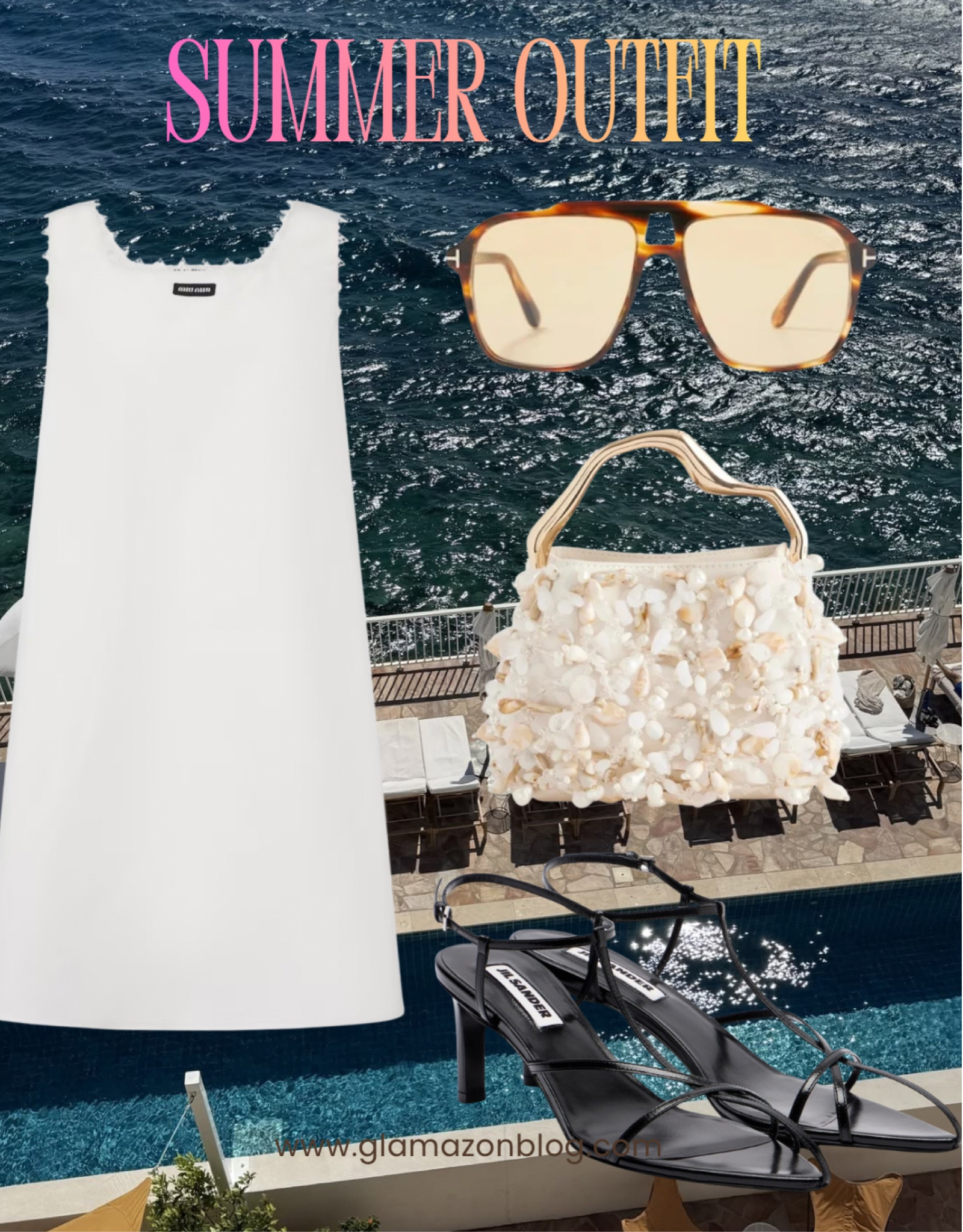 Summer outfit, Mytheresa, oversized sunglasses, summer bag, white mini dress, holiday outfit, Ibiza outfit, miu miu dress 

#LTKsummer #LTKuk #LTKspring