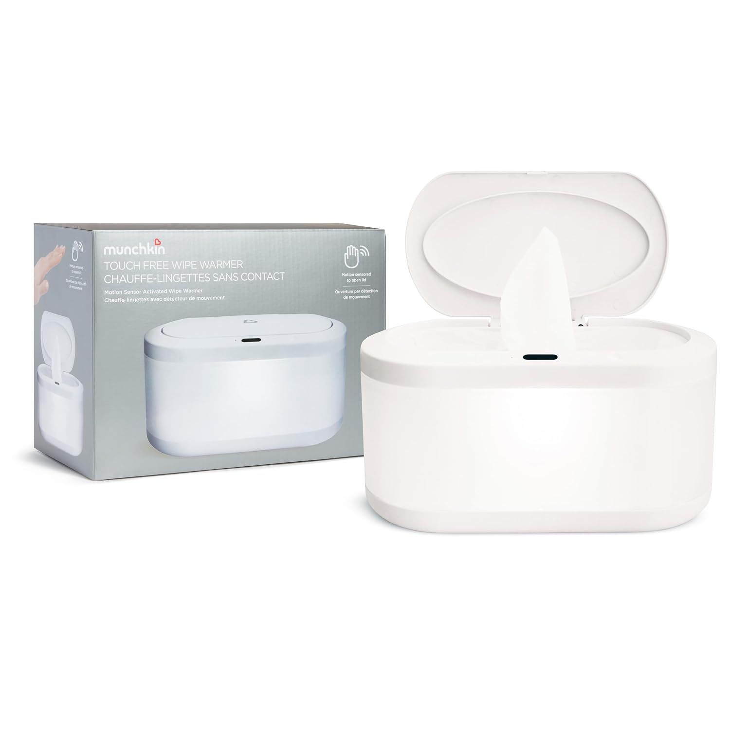 Munchkin Touch Free Baby Wipe Warmer with Nightlight & Motion Sensor, White | Amazon (US)