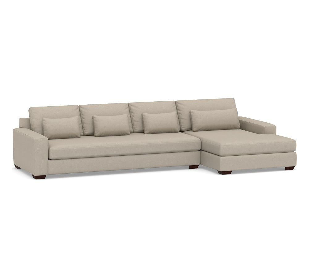 Big Sur Square Arm Deep Seat Chaise Sectional (105"–147") | Pottery Barn (US)