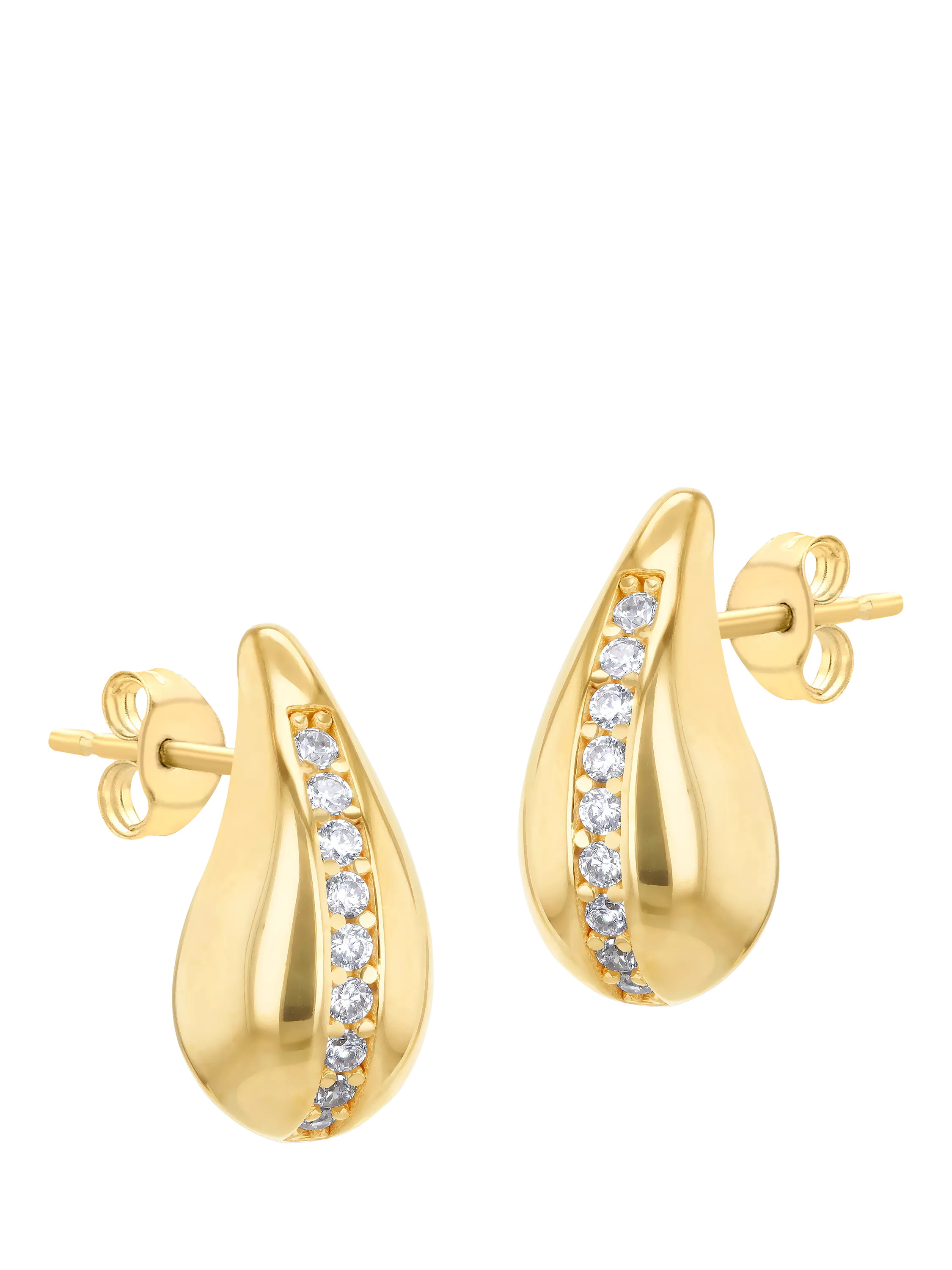 IBB 9ct Yellow Gold Teardrop Stud Earrings | John Lewis (UK)