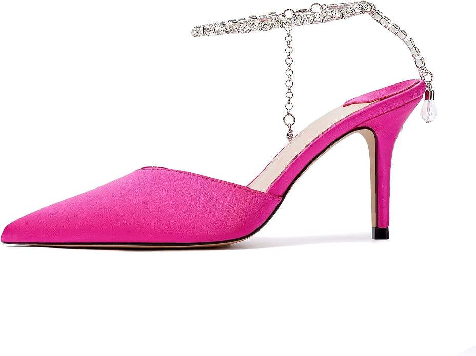 Vertundy Women's High Heel Stiletto Pumps Closed Pointed Toe Ankle Strap Fashion Strappy Sandals ... | Amazon (US)