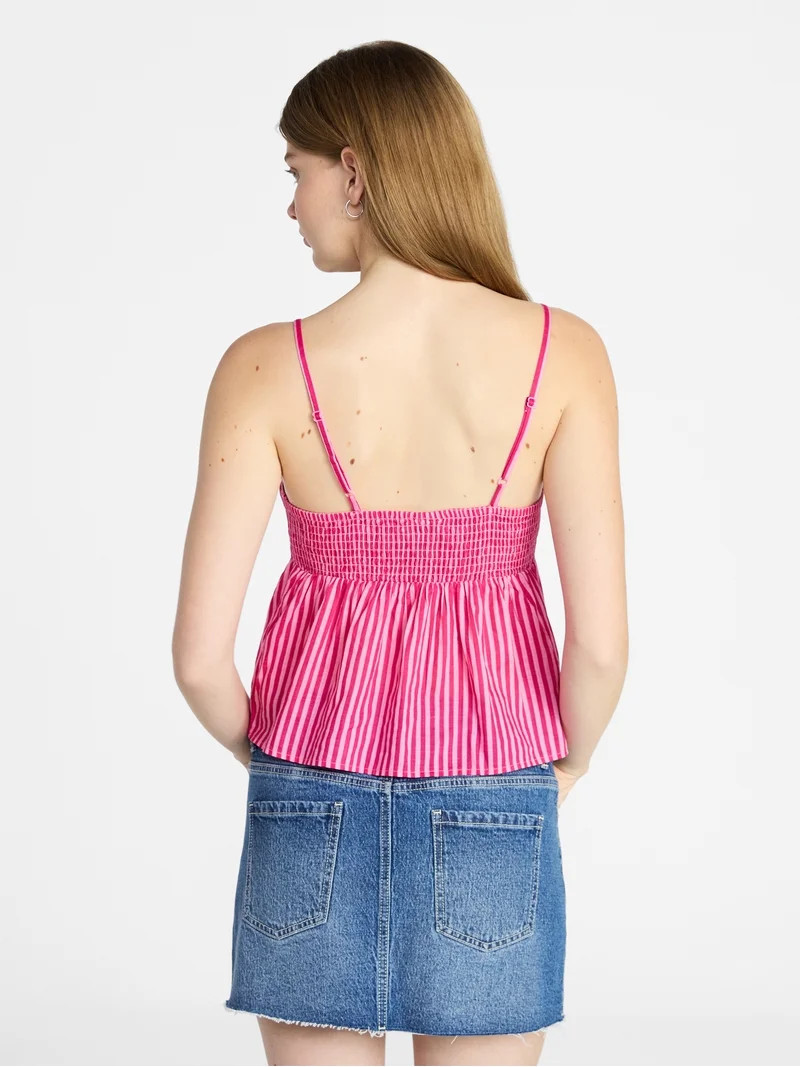 No Boundaries Cotton Smocked Baby Doll Tank Top, Women's XXS-XXXL | Walmart (US)