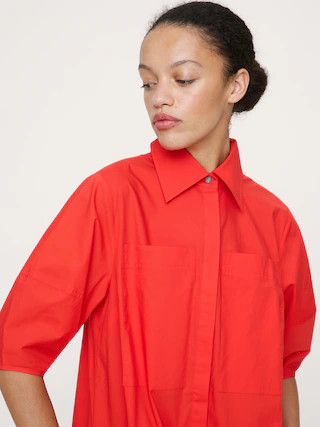 Cotton Poplin Barrel Shirt Dress | Banana Republic (US)