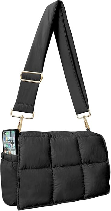 NAARIIAN Puffer Shoulder Bag Puffy Crossbody Purse Cotton Padded Quilted Handbag Designer Dupes W... | Amazon (US)