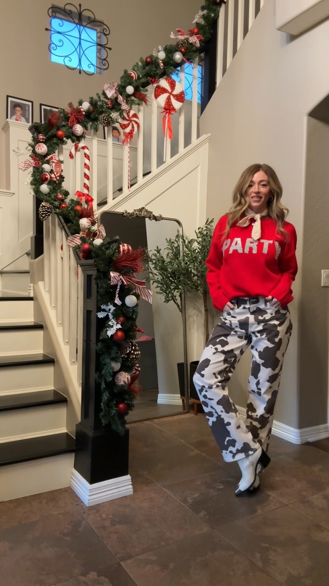 Western Holiday look! 
Wearing a size 26 in the pants 
Small in the sweater 

#LTKdayinmylife #LTKHoliday #LTKSaleAlert