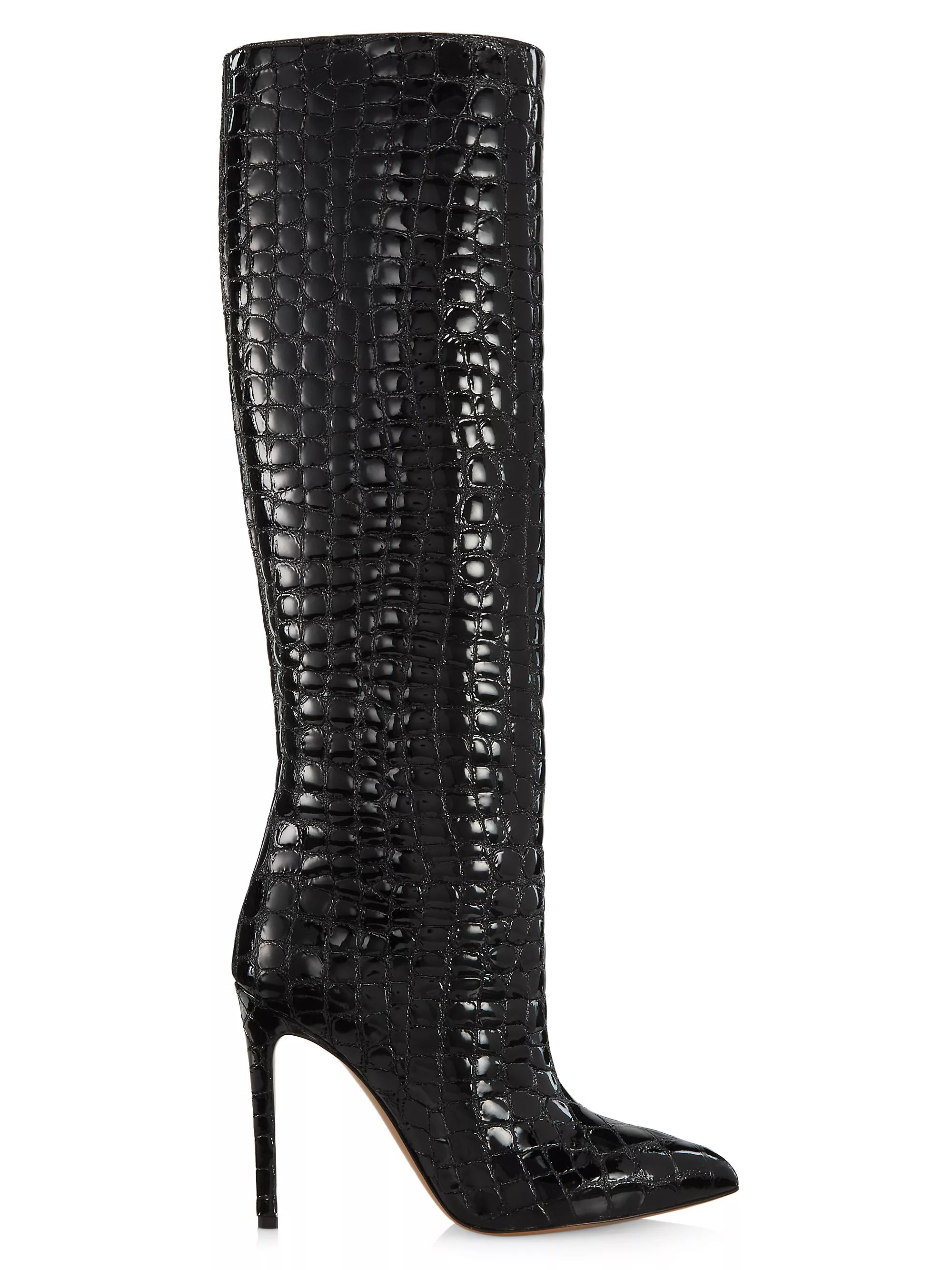 105MM Crocodile-Embossed Leather Knee-High Boots | Saks Fifth Avenue