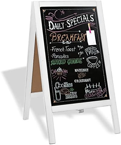 Wooden A-Frame Sign with Eraser & Chalk - 40 x 20 Inches Magnetic Sidewalk Chalkboard – Sturdy Frees | Amazon (US)