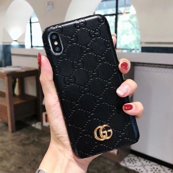 GG Black Case, iPhone 7 to 12 Pro Max, Samsung S10 and 10 plus Gucci | Etsy (US)