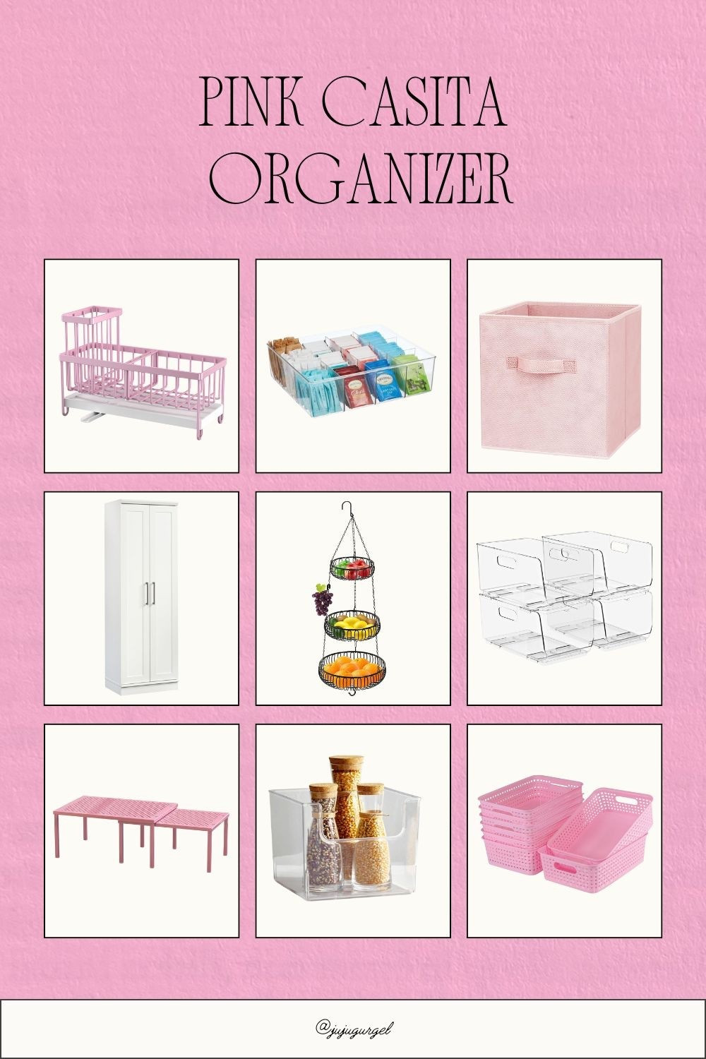 Get organized in the cutest way with these pink organizers.