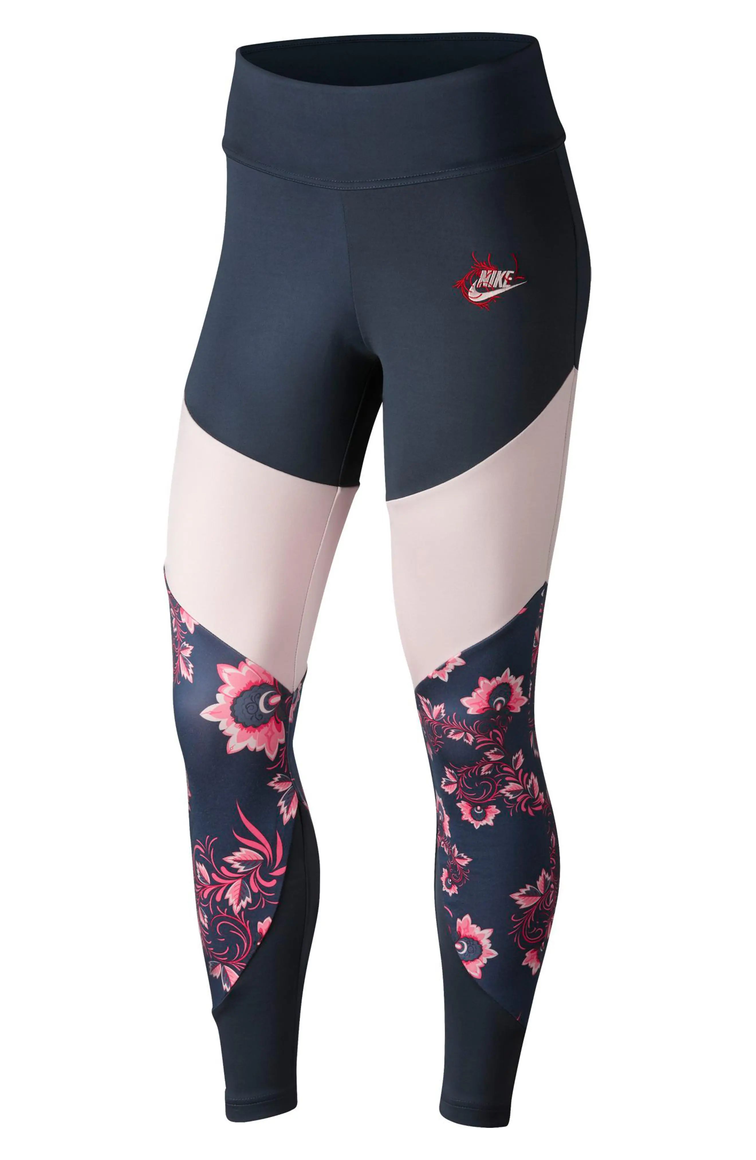 Sportswear Essential Colorblock Floral Women's Leggings | Nordstrom