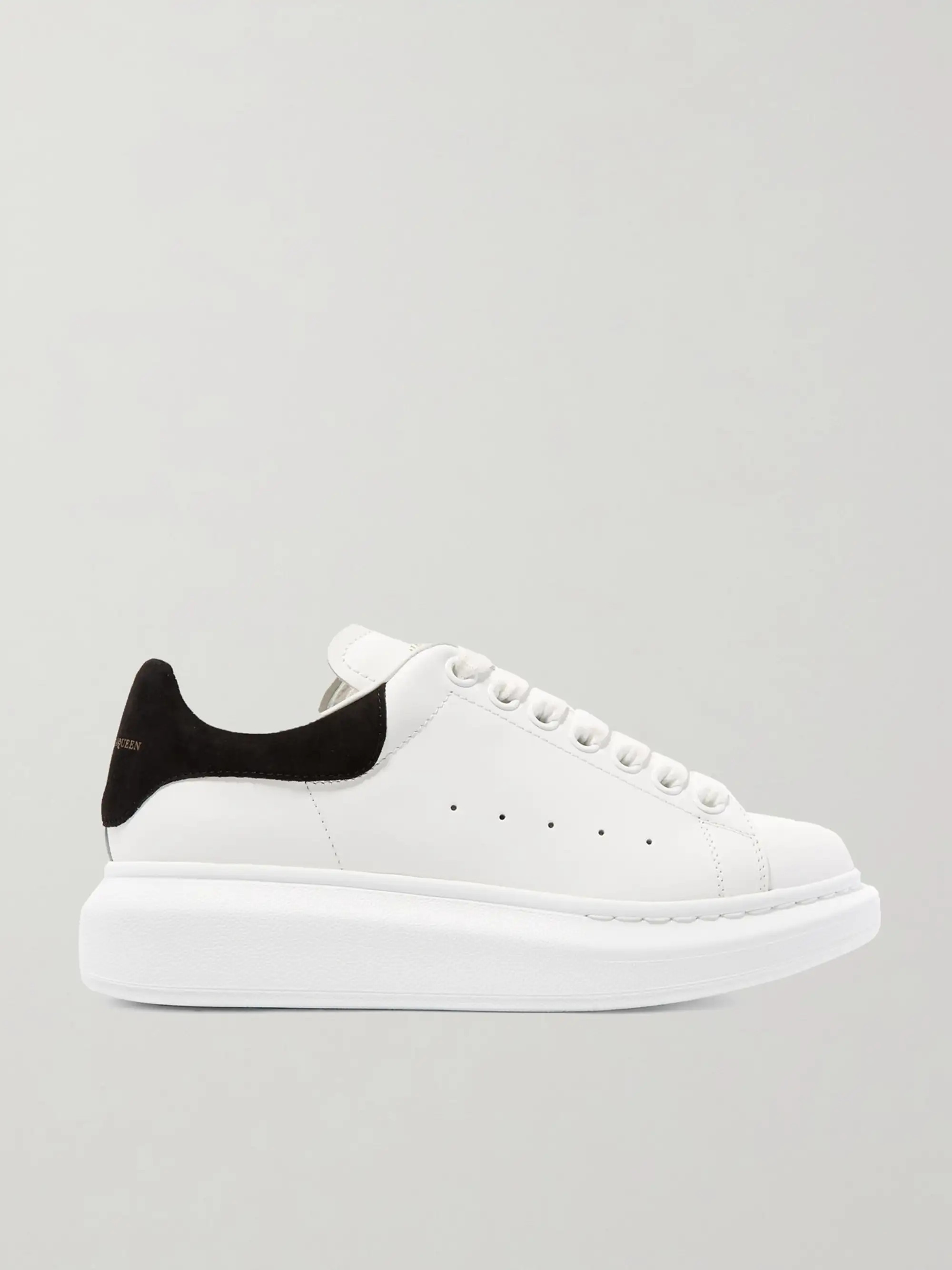 Suede-trimmed leather exaggerated-sole sneakers | NET-A-PORTER APAC