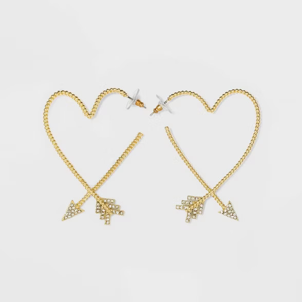 SUGARFIX by BaubleBar Arrow Heart Hoop Earrings | Target