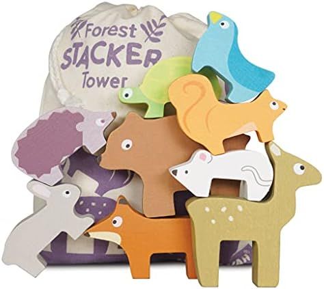 Amazon.com: Le Toy Van - Wooden Petilou Forest Stacker Puzzle & Bag Educational Balancing Activit... | Amazon (US)