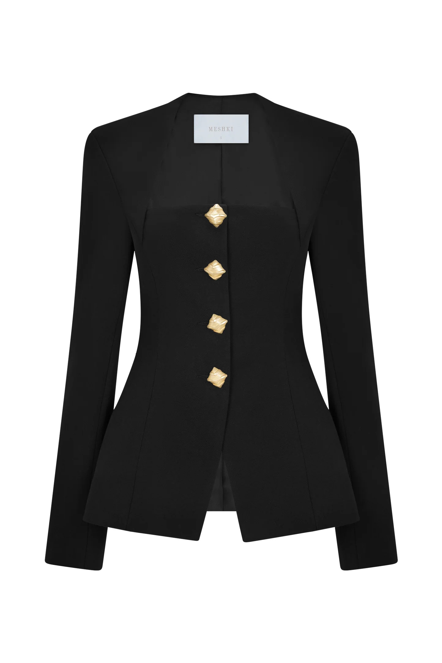 Suiting Fitted Blazer - Black | MESHKI US