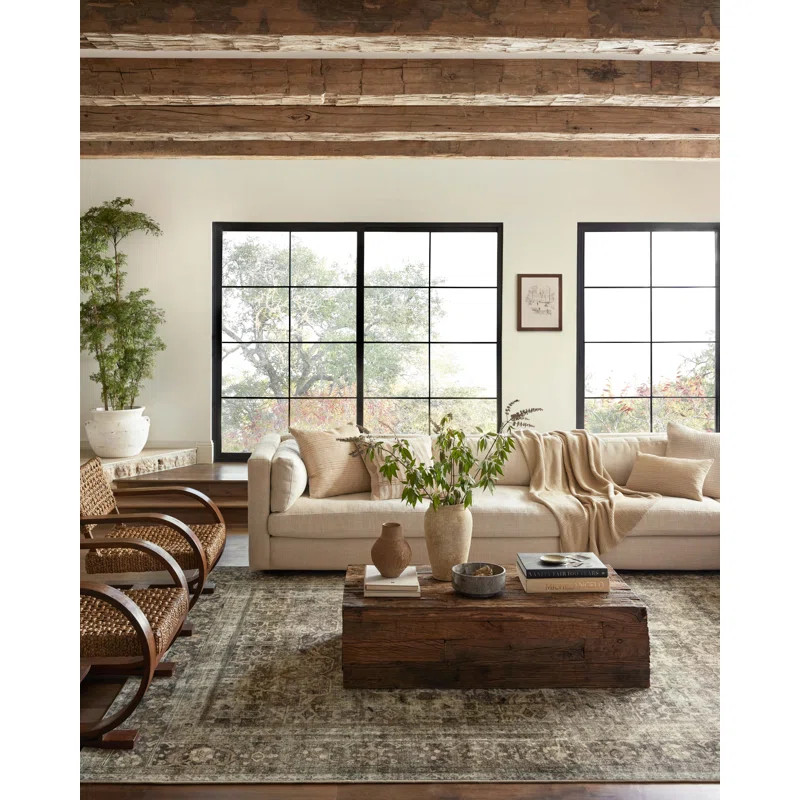 Magnolia Home By Joanna Gaines X Loloi Sinclair Machine Washable Pebble / Taupe Area Rug | Wayfair North America