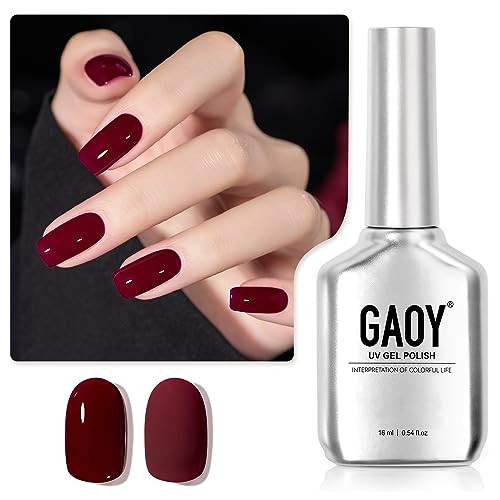 GAOY Red Gel Nail Polish, 16ml Soak Off Gel Polish, UV Light Cure for Nail Art DIY Manicure at Home, 1149 Dark Red Cherry | Amazon (US)