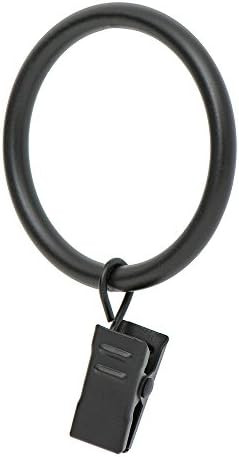 Ivilon Drapery Curtain Clip Rings - Clips Ring for Curtain Panels 1.7", Set of 14 - Black | Amazon (US)