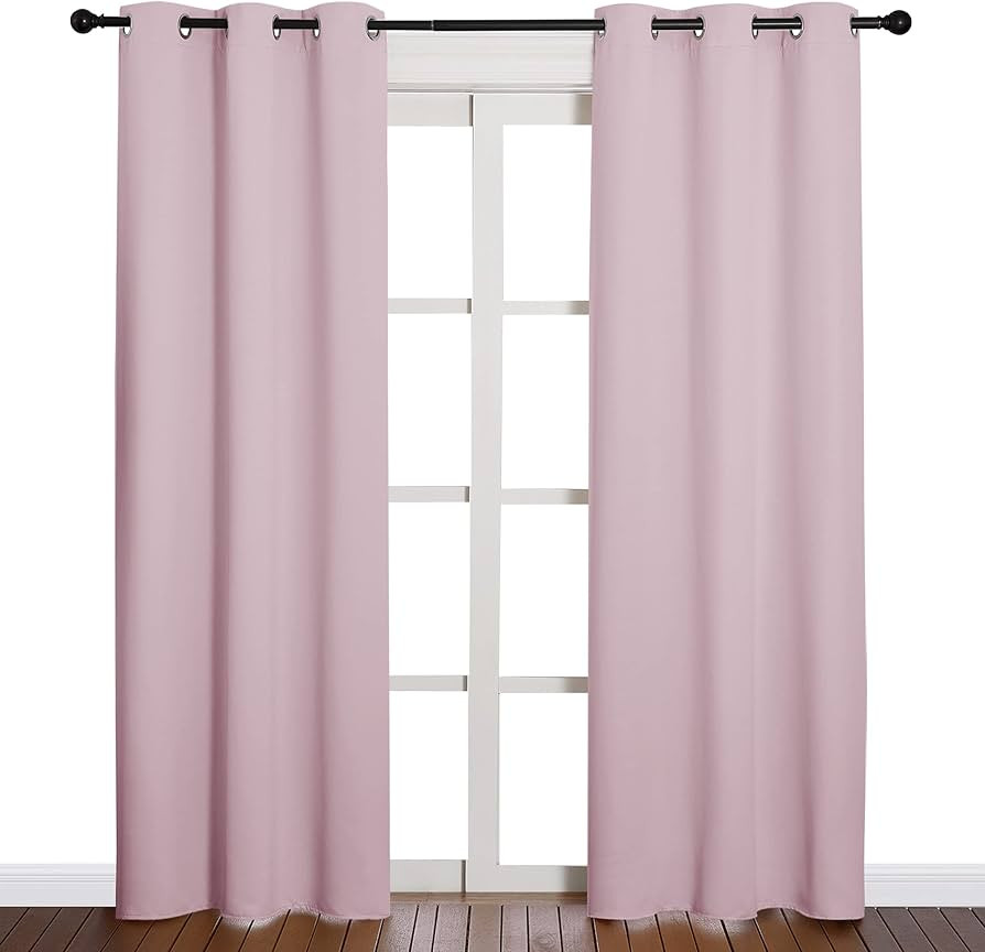 NICETOWN Nursery Essential Thermal Insulated Solid Grommet Top Blackout Curtains/Drapes (1 Pair, ... | Amazon (US)