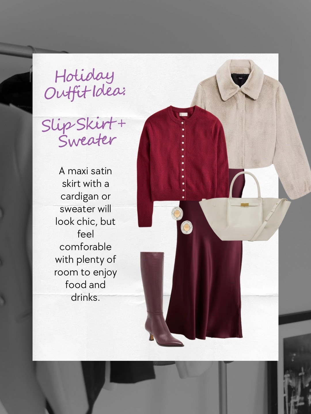 Love a slip skirt and cardigan or sweater as an easy and elevated pairing perfect for Thanksgiving or holiday. Throw on a fit and you’ll look chic instantly  

#LTKStyleTip #LTKSeasonal #LTKHoliday