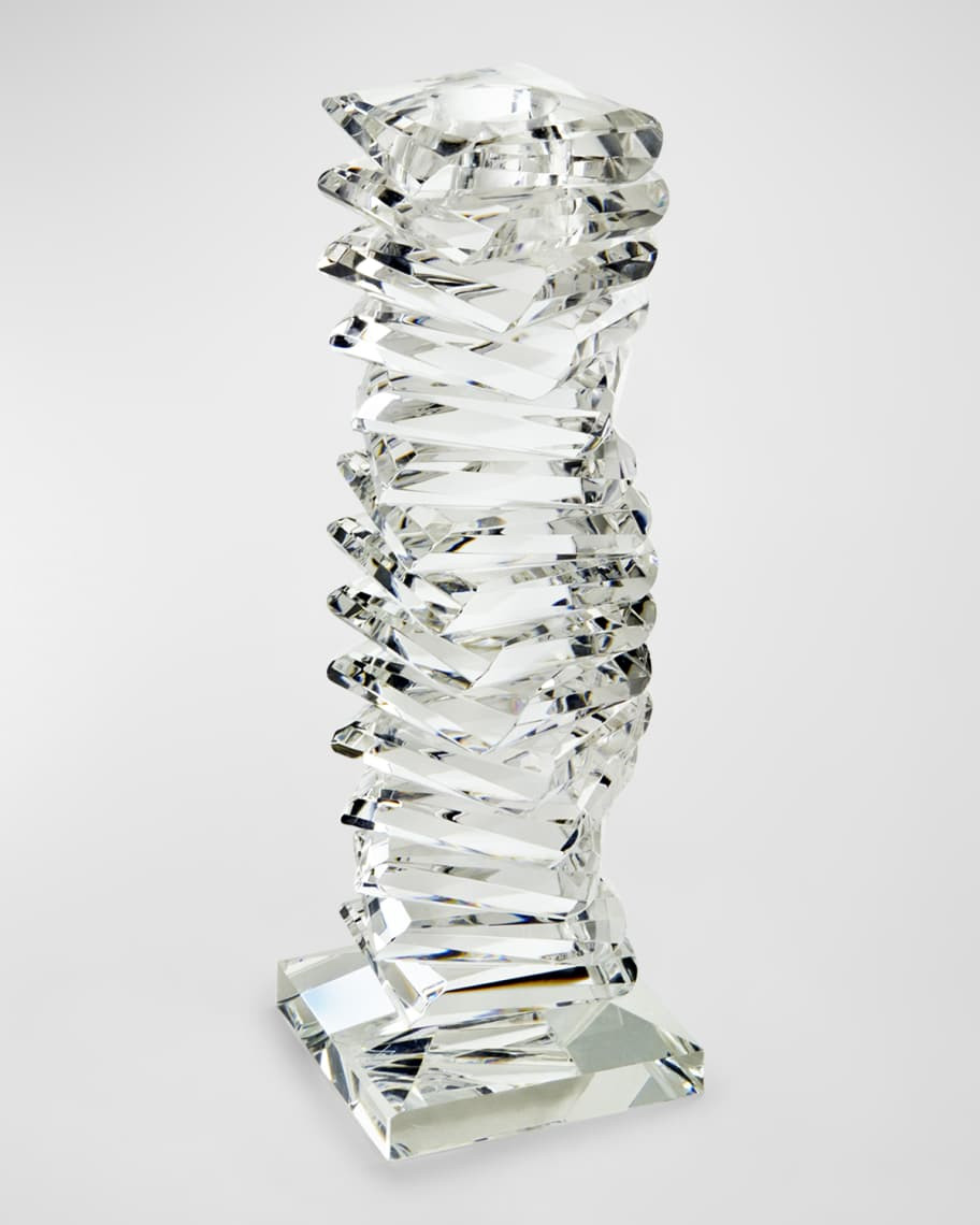 Tizo Clear Crystal "Twisted"  Candleholder Small | Neiman Marcus