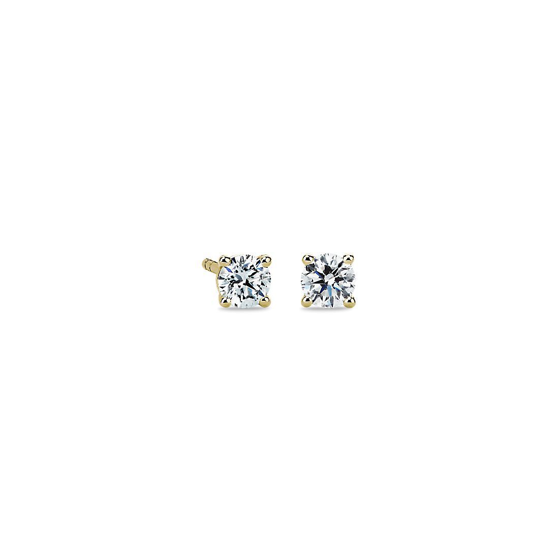 Diamond Stud Earrings in 14k Yellow Gold (1/2 ct. tw.) | Blue Nile | Blue Nile