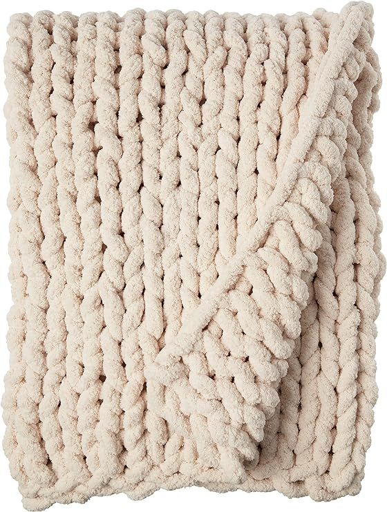 Amazon.com: Casaphoria Luxury Chunky Knit Throw Blanket (48"x60")-Large Cable Knitted Soft Cozy P... | Amazon (US)