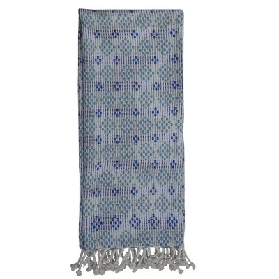 Bruhn White Turqoise & Blue Pattern Cotton Thorw Bungalow Rose | Wayfair North America