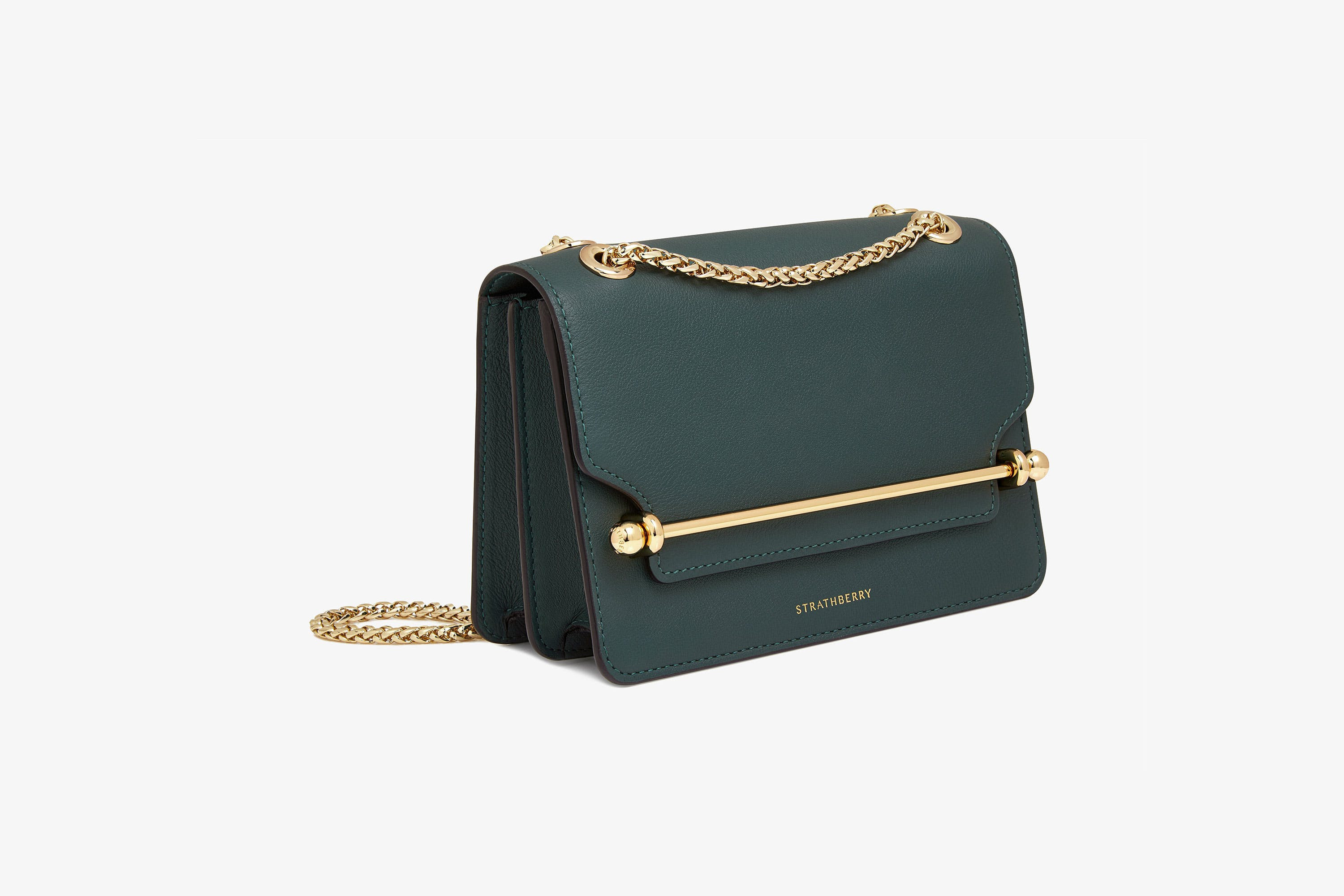 Strathberry - East/West Mini - Crossbody Leather Mini Handbag - Green | Strathberry