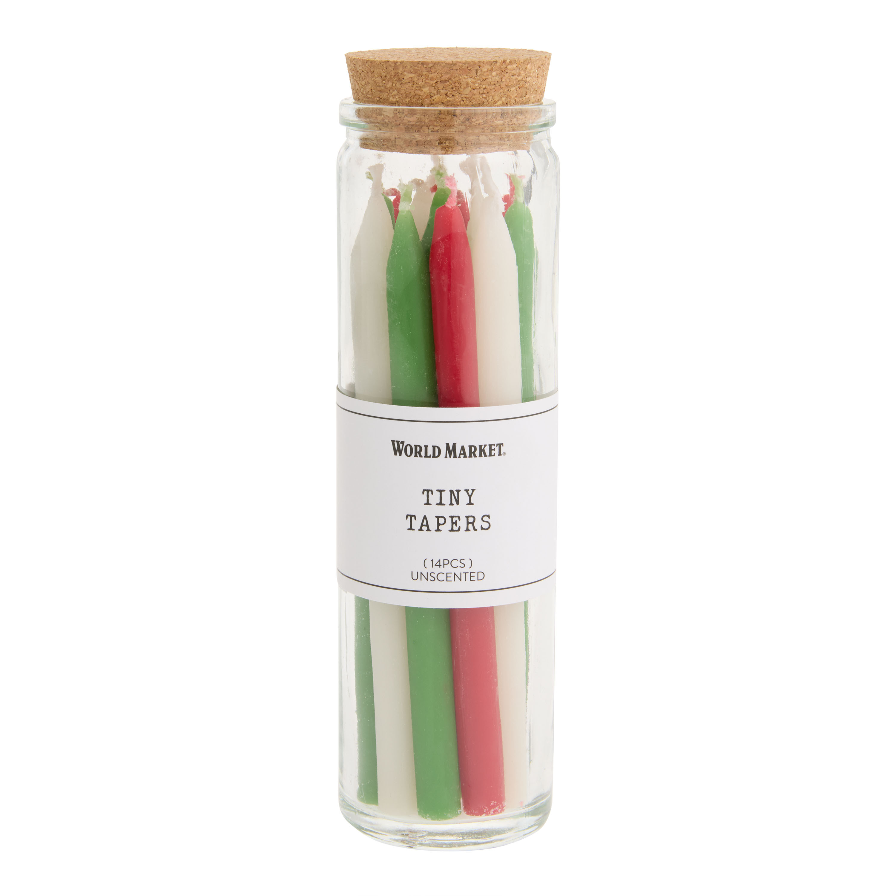 Tiny Holiday Taper Candles 14 Pack | World Market
