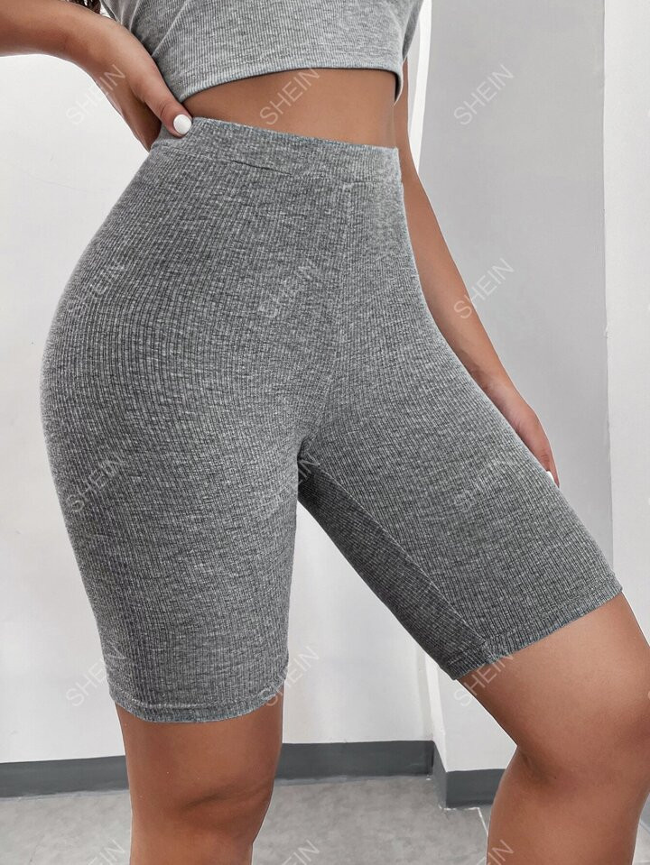 SHEIN EZwear Patch Detail Biker Shorts | SHEIN