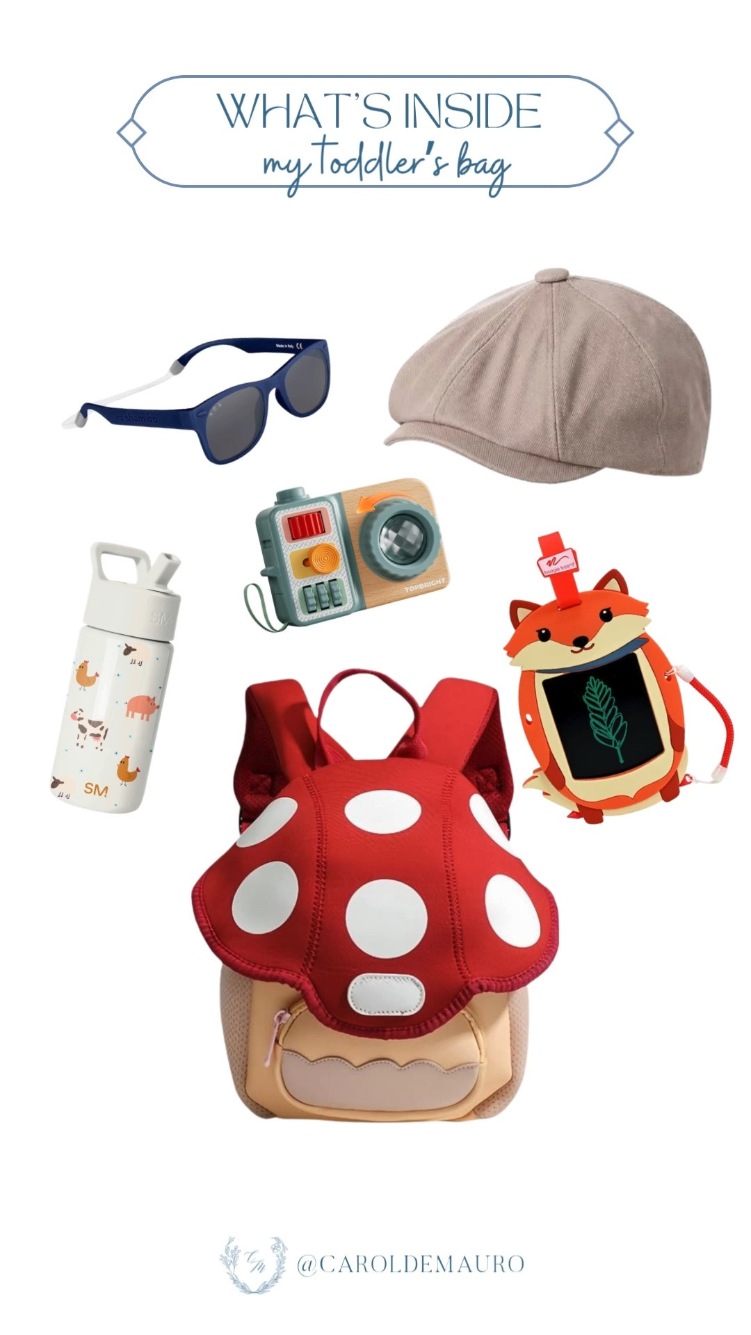Sharing everything I keep packed in my toddler's mushroom backpack! From a fox drawing pad to his favorite tumbler, these are our on the go essentials.

toddler bag essentials, what's in my bag, kids travel essentials, toddler backpack, kids sunglasses, on the go with kids, toddler must haves, mom essentials, amazon kids

#LTKKids #LTKBaby #LTKSeasonal