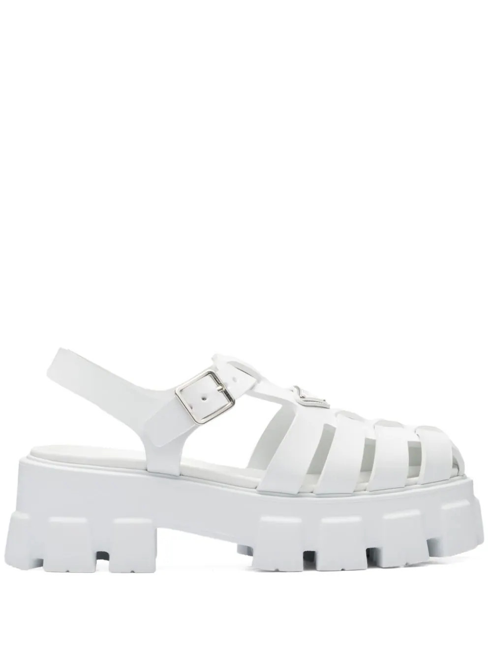 Prada Monolith platform sandals - White | Farfetch Global