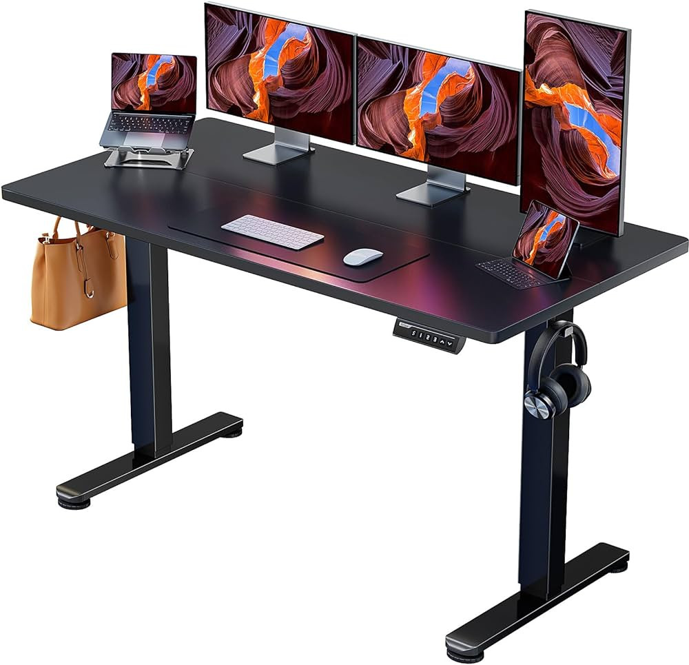 ErGear Height Adjustable Electric Standing Desk, 55 x 28 Inches Sit Stand up Desk, Memory Compute... | Amazon (US)