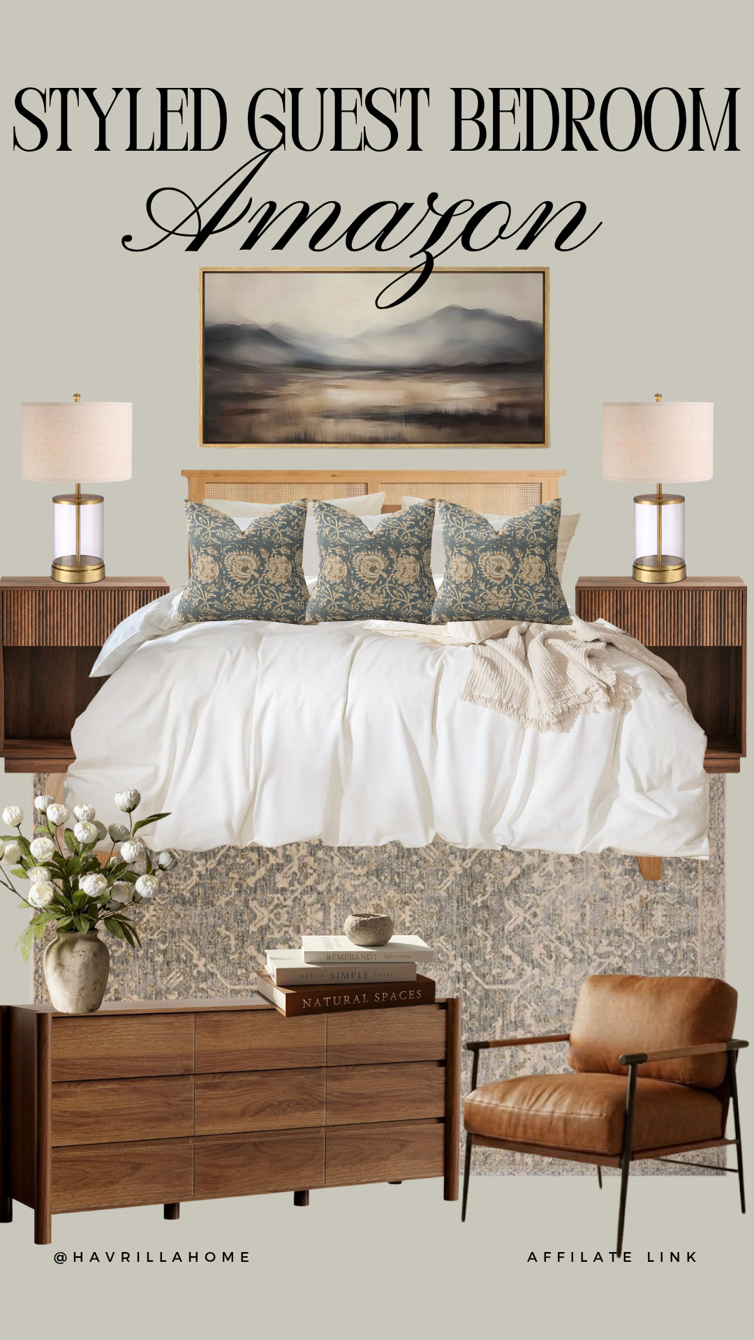 Styled Guest Bedroom Amazon Finds
guest bedroom decor, bedroom makeover, Amazon bedroom finds, wood nightstands, dresser styling, accent chair, area rug, bedroom wall art, table lamps, neutral bedroom, cozy guest room, bedroom inspiration, modern traditional decor, designer inspired bedroom, affordable home decor, bedroom styling ideas, guest room essentials, home decor finds, warm neutral decor, bedroom furniture

#LTKHome #LTKSaleAlert