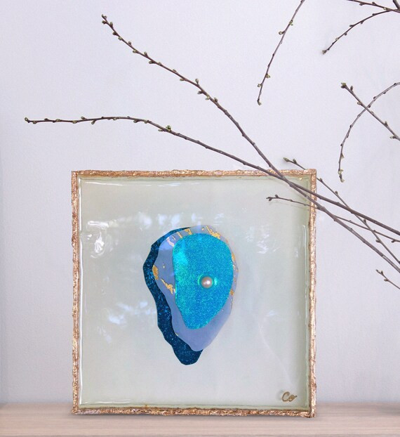 Blue Oyster Resin Art | Etsy | Etsy (US)