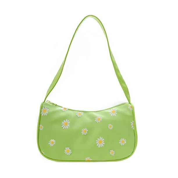 Akloker Retro Women Daisy Print Shoulder Underarm Hobos Bag Small Handbags (Green) | Walmart (US)