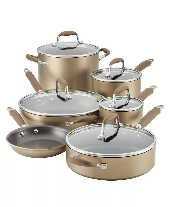 Advanced Home Hard-Anodized Nonstick Cookware Set, 11 Piece | Macys (US)