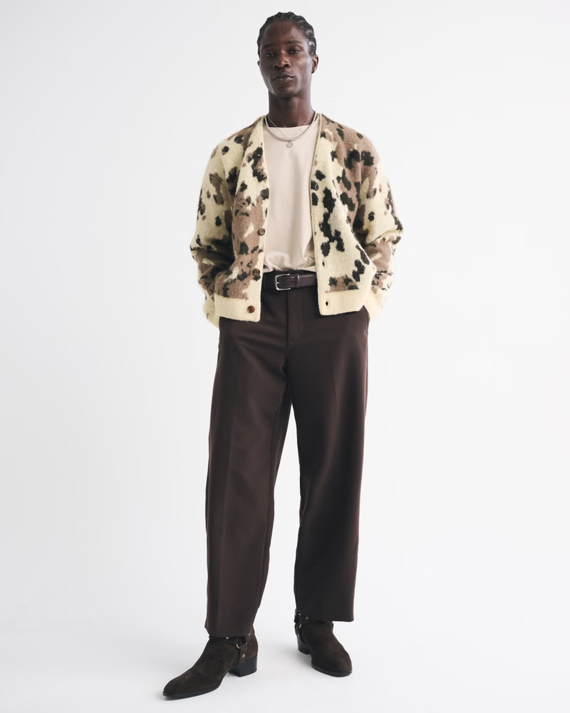 Fuzzy Animal Print Cardigan | Abercrombie & Fitch (US)