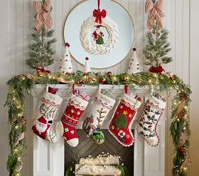 Scenic Felted Wool Christmas Stocking Collection | Pottery Barn Kids