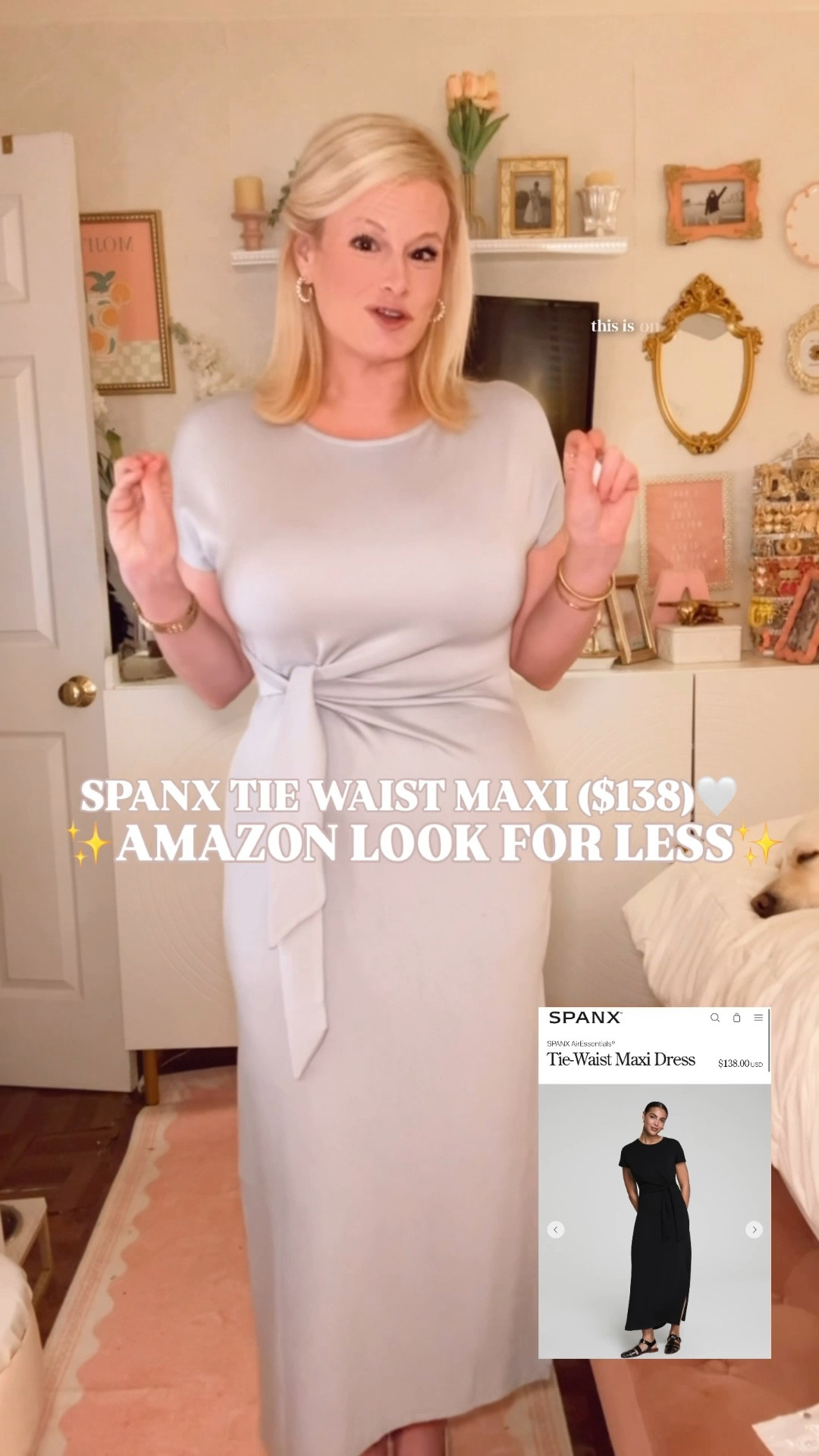 Spanx Air Essentials Tie Waist Maxi Dress Look For Less | Amazon Maxi Dress Try On

Spanx Air Essentials tie waist maxi dress look for less | Amazon maxi dress women | tie waist maxi dress | wrinkle free maxi dress | Spanx dupe dress

The $138 Spanx Air Essentials Tie Waist Maxi Dress just met its match on Amazon.
Same tie waist. Same maxi length. Same buttery smooth stretch that moves with you all day. 

And it came out of the package without a single wrinkle. I didn’t even reach for my steamer.

That is the detail that matters when you’re packing for a trip.

I’m in a medium. Comes in several colors.
The details are everything.

Crew neck. Cap sleeve. Side slit. Tie waist that cinches at exactly the right place. 

Medium stretch rayon blend that feels like a second skin. Wrinkle resistant fabric that stays polished through travel, through a full day of errands, through a casual Friday at the office.

This is your everyday dress. Your travel dress. Your I need to look put together without thinking about it dress.

If you are searching:
Spanx Air Essentials dupe
Spanx tie waist maxi dress look for less
Amazon maxi dress women
tie waist maxi dress
wrinkle free travel dress
vacation dress women
travel outfit women
spring maxi dress
summer maxi dress women
casual maxi dress women
work casual dress women
everyday maxi dress
spring dresses women
vacation outfits beach
spring break outfit
spring outfits women
effortless spring dress
This is the one.

Amazon. Multiple colors. Arrives fast.

The Spanx look. Without the Spanx price.
⸻
spanx air essentials tie waist dupe amazon, tie waist maxi dress women affordable, wrinkle free travel dress amazon, everyday maxi dress women 2026, casual work dress look for less, spring maxi dress amazon, buttery soft maxi dress women, spanx dupe dress amazon, travel outfit dress women, effortless maxi dress spring
⸻
#AmazonFashion #SpanxDupe #LookForLess #MaxiDress #SpanxAirEssentials #SpringDresses #TravelOutfit #LTKFindsUnder50 #LTKFindsUnder100 #LTKSeasonal #LTKTravel

#LTKTravel #LTKWorkwear #LTKSeasonal