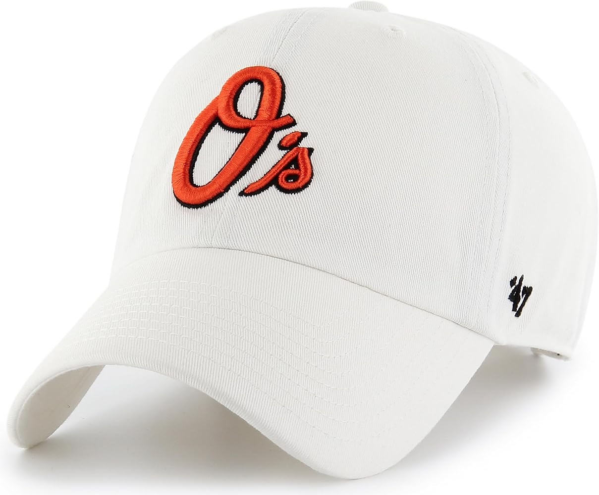 47 MLB White Team Color Primary Logo Clean Up Adjustable Strap Hat Cap, Adult One Size Fits All | Amazon (US)
