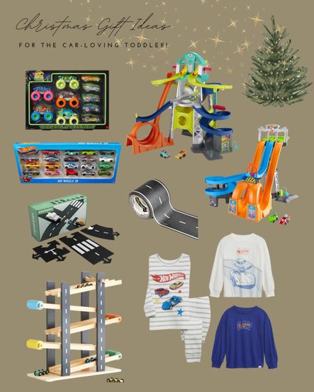 Christmas gift ideas for a little boy who loves hot wheels cars! Organic clothing, stocking stuffers, and larger gifts. Monster trucks. Fisher price hot wheels set perfect for toddler age! 

#LTKGiftGuide #LTKfindsunder50 #LTKkids