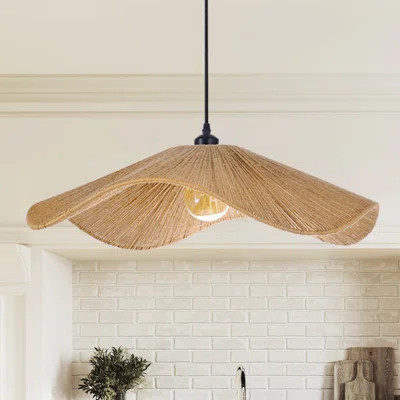Woven hemp rope pendant light for kitchen island | Wayfair North America