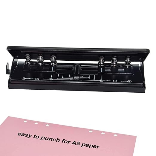 WORKLION Adjustable 6-Hole Punch with Positioning Mark, Daily Paper Puncher for A5 Size Six Ring ... | Amazon (US)
