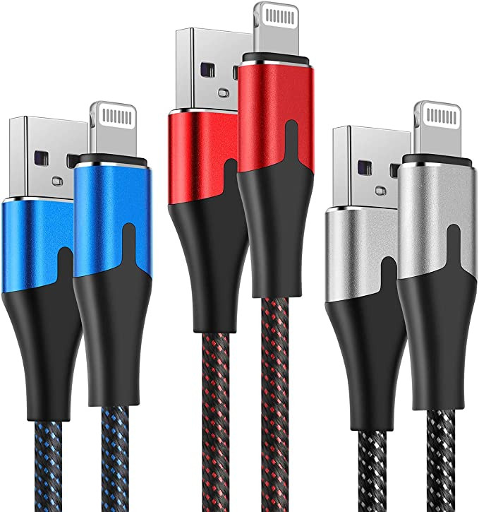 iPhone Charger 10 ft Apple MFi Certified Cable Long Lightning Charging Cord 10ft 3Pack for iPhone... | Amazon (US)