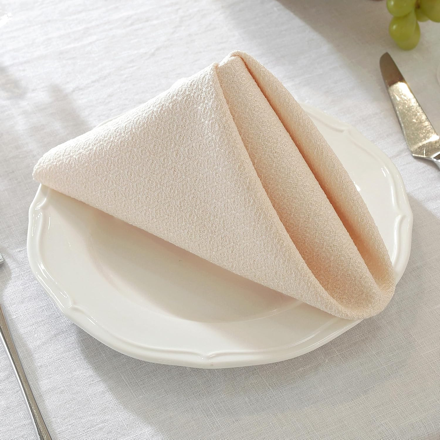 17x17 Solid Beige Cloth Napkins Set of 6 Washable Rustic Decor | Amazon (US)
