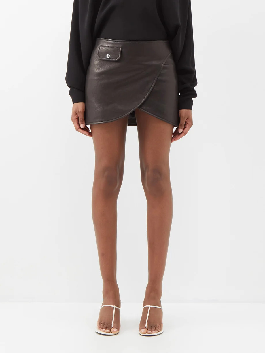 Otis textured-leather wrap mini skirt | Matches (APAC)