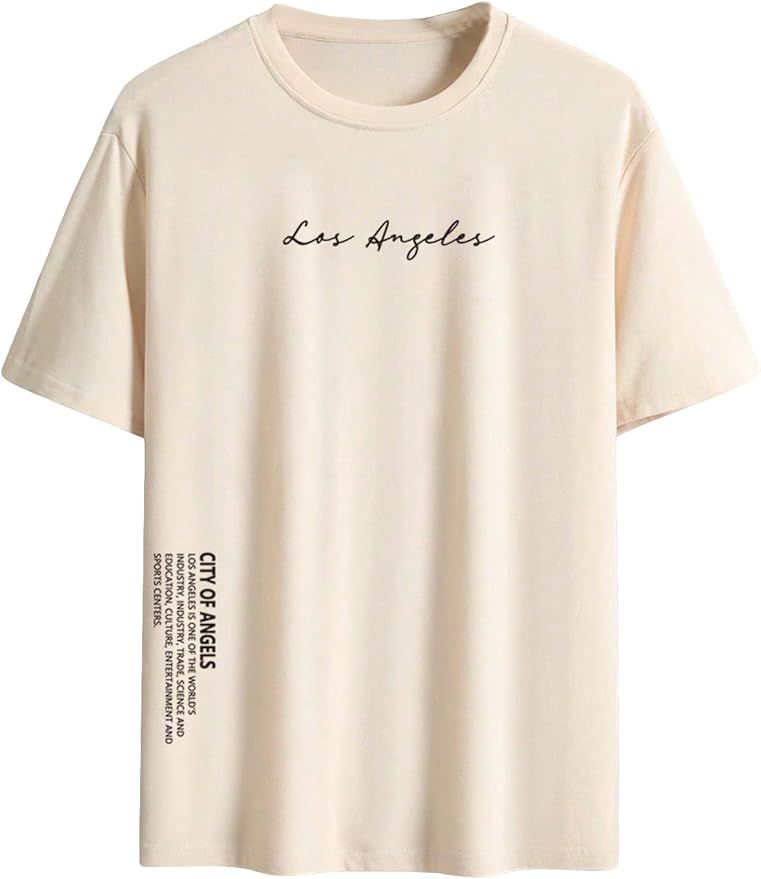 SOLY HUX Men's Graphic Tees Vintage T-Shirts Floral Letter Print Crewneck Short Sleeve T Shirts C... | Amazon (US)