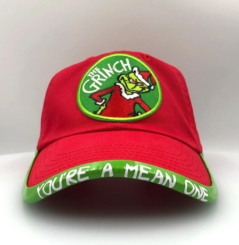 Christmas Grinch Hat With Personalized Brimmtrimm Brim Protector Accessory - Etsy | Etsy (US)