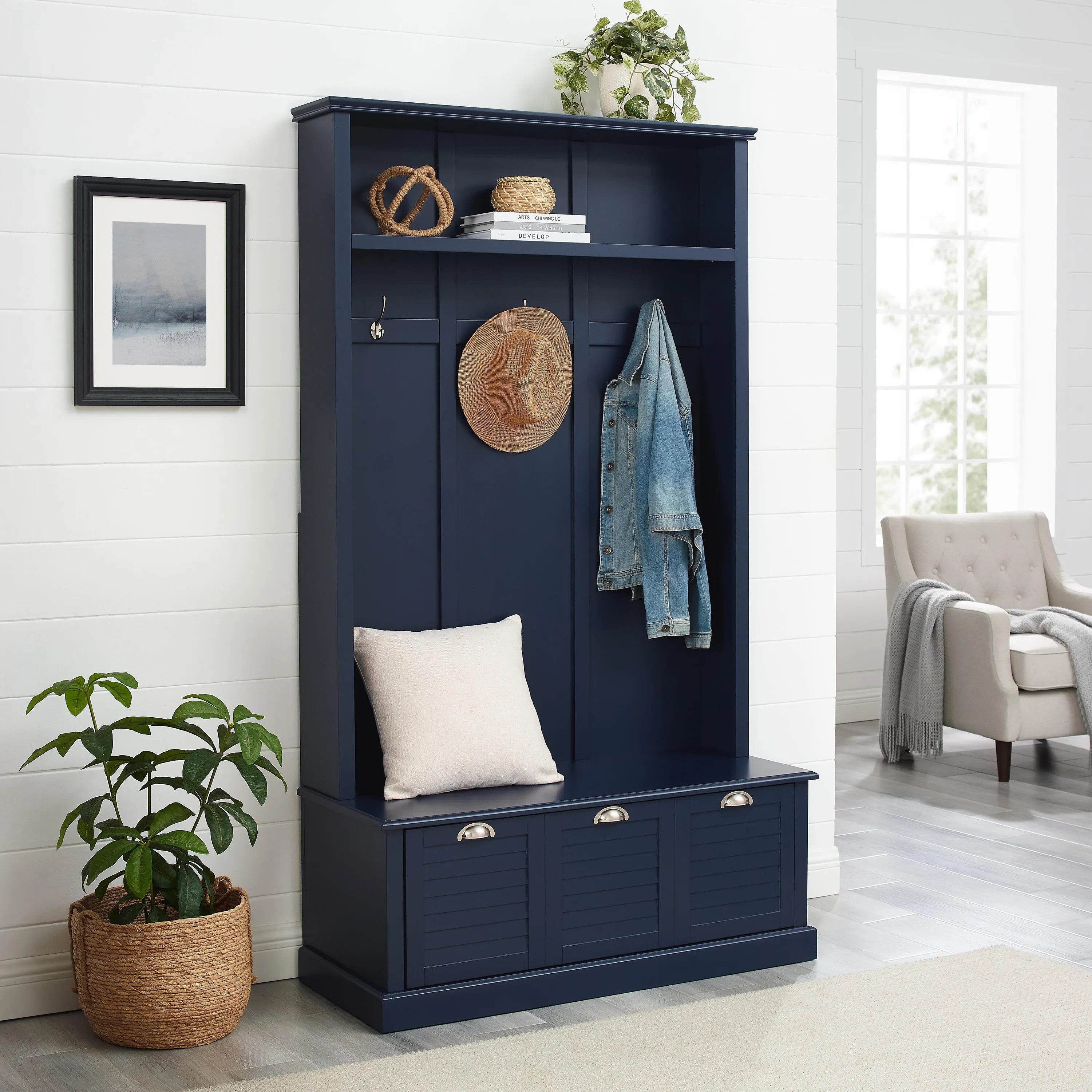 Crosley Ellison Hall Tree, Navy | Ashley Homestore